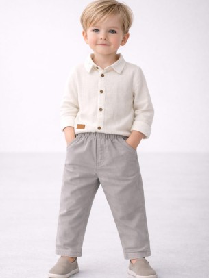 Βρεφικό Σετ Για Αγόρι 6-24 Μηνών Λευκό-Γκρι