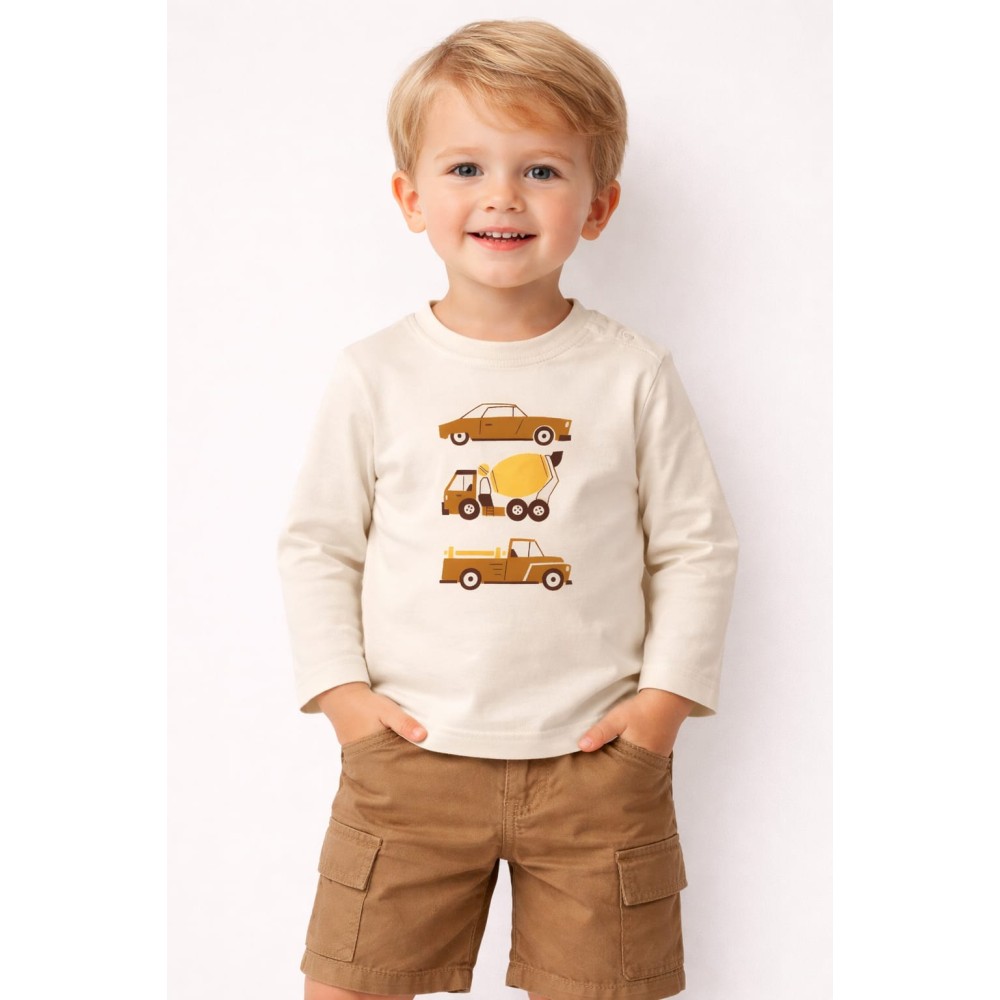 Βρεφική Μπλούζα Για Αγόρι 3-24 Μηνών Εκρού
