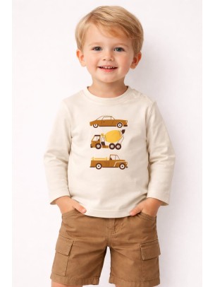 Βρεφική Μπλούζα Για Αγόρι 3-24 Μηνών Εκρού