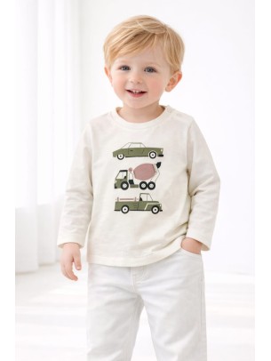 Βρεφική Μπλούζα Για Αγόρι 3-24 Μηνών Εκρού-Πράσινο