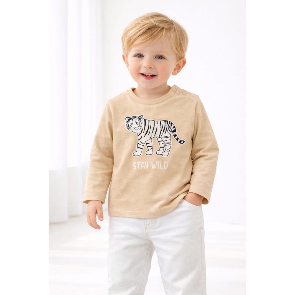 Βρεφική Μπλούζα Για Αγόρι 6-36 Μηνών Μπεζ