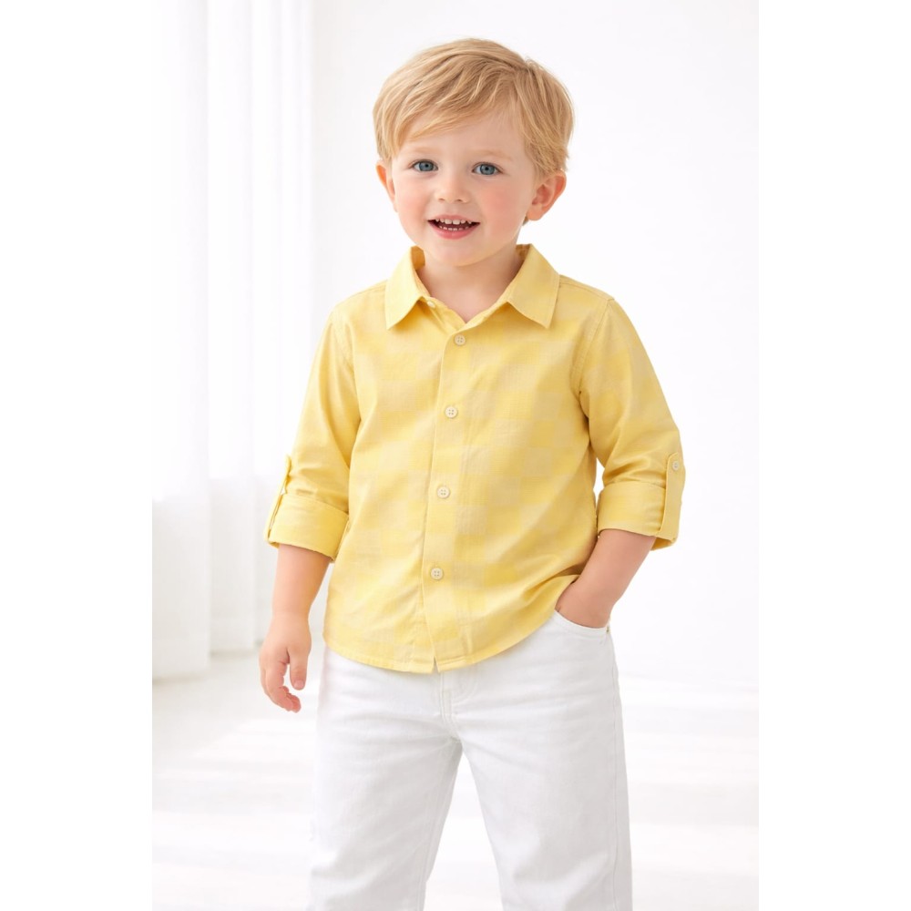 Βρεφικό Πουκάμισο Για Αγόρι 6-36 Μηνών Κίτρινο