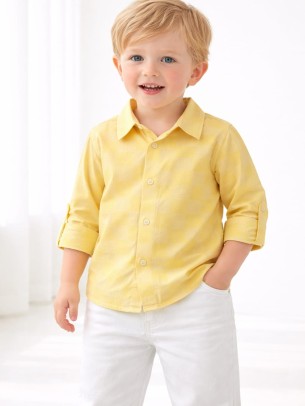 Βρεφικό Πουκάμισο Για Αγόρι 6-36 Μηνών Κίτρινο