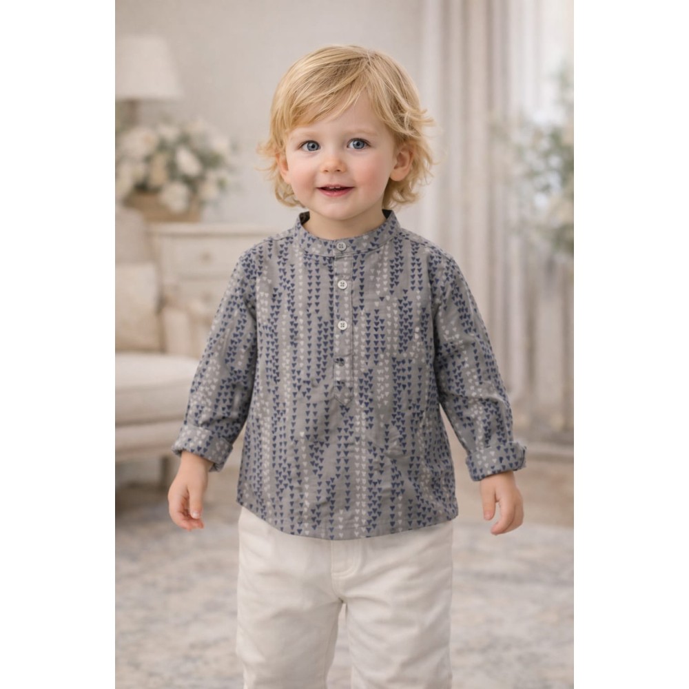 Βρεφικό Πουκάμισο Για Αγόρι 6-36 Μηνών Γκρι