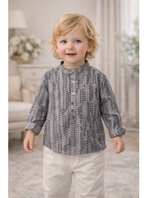 Βρεφικό Πουκάμισο Για Αγόρι 6-36 Μηνών Γκρι