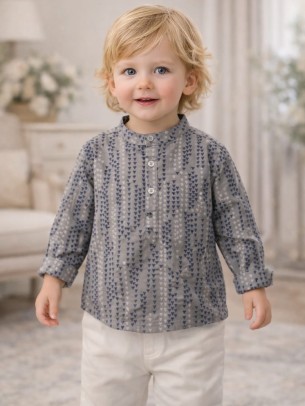 Βρεφικό Πουκάμισο Για Αγόρι 6-36 Μηνών Γκρι