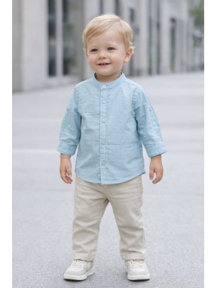 Βρεφικό Πουκάμισο Για Αγόρι 6-36 Μηνών Μπλε