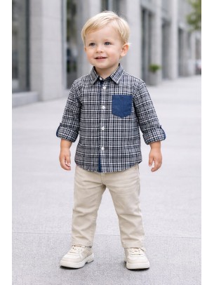 Βρεφικό Πουκάμισο Για Αγόρι 6-36 Μηνών Μαύρο