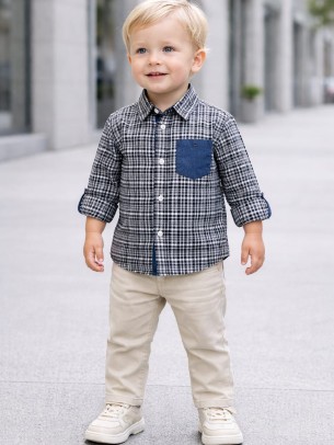 Βρεφικό Πουκάμισο Για Αγόρι 6-36 Μηνών Μαύρο