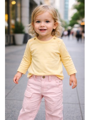Βρεφική Μπλούζα για Κορίτσι 6-24 Μηνών Κίτρινο