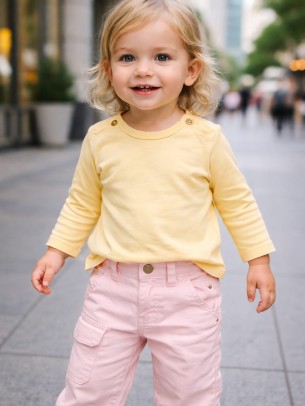 Βρεφική Μπλούζα για Κορίτσι 6-24 Μηνών Κίτρινο