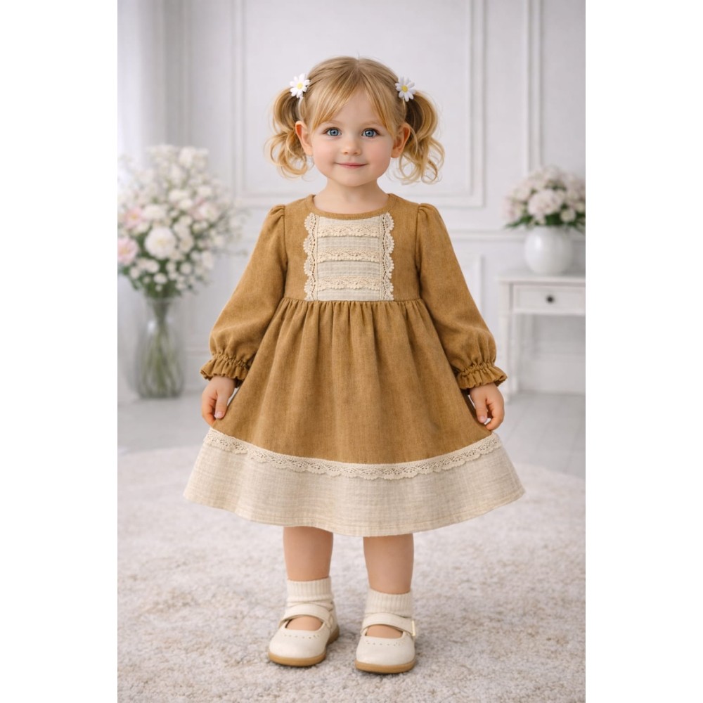 Βρεφικό Φόρεμα 9-24 Μηνών Camel