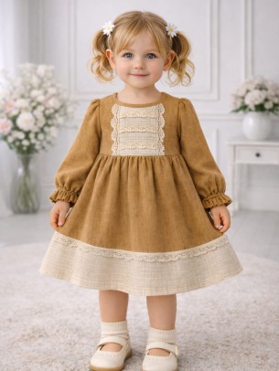 Βρεφικό Φόρεμα 9-24 Μηνών Camel