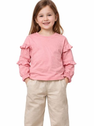 Παιδική Μπλούζα Για Κορίτσι 3-8 Χρονών Ροδακινί