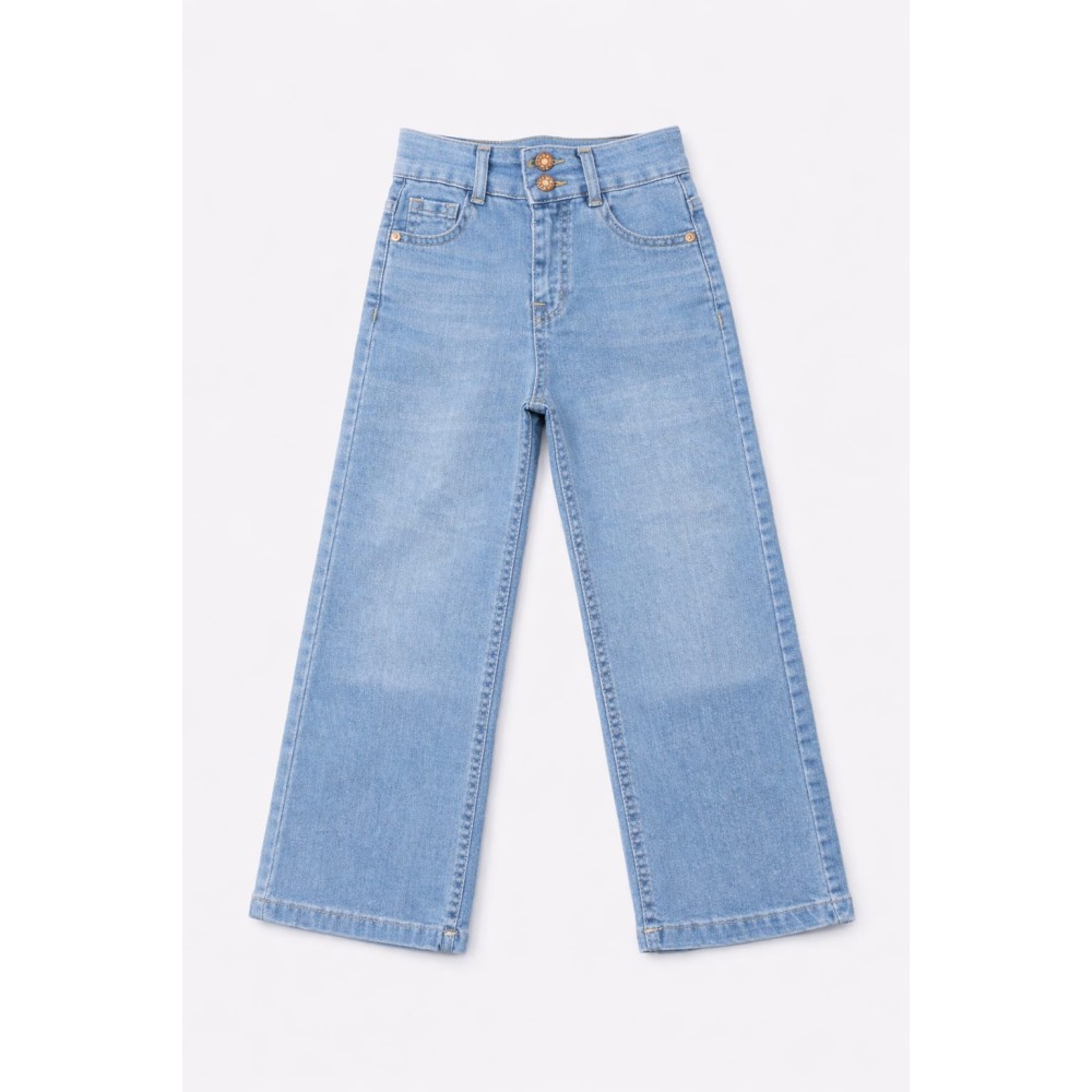 Παιδικό Παντελόνι Τζιν Για Κορίτσι 5-8 Χρονών Μπλε