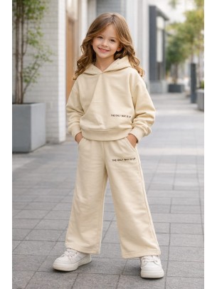 Παιδικό Σετ Φόρμα Για Κορίτσι 3-8 Χρονών Μπεζ