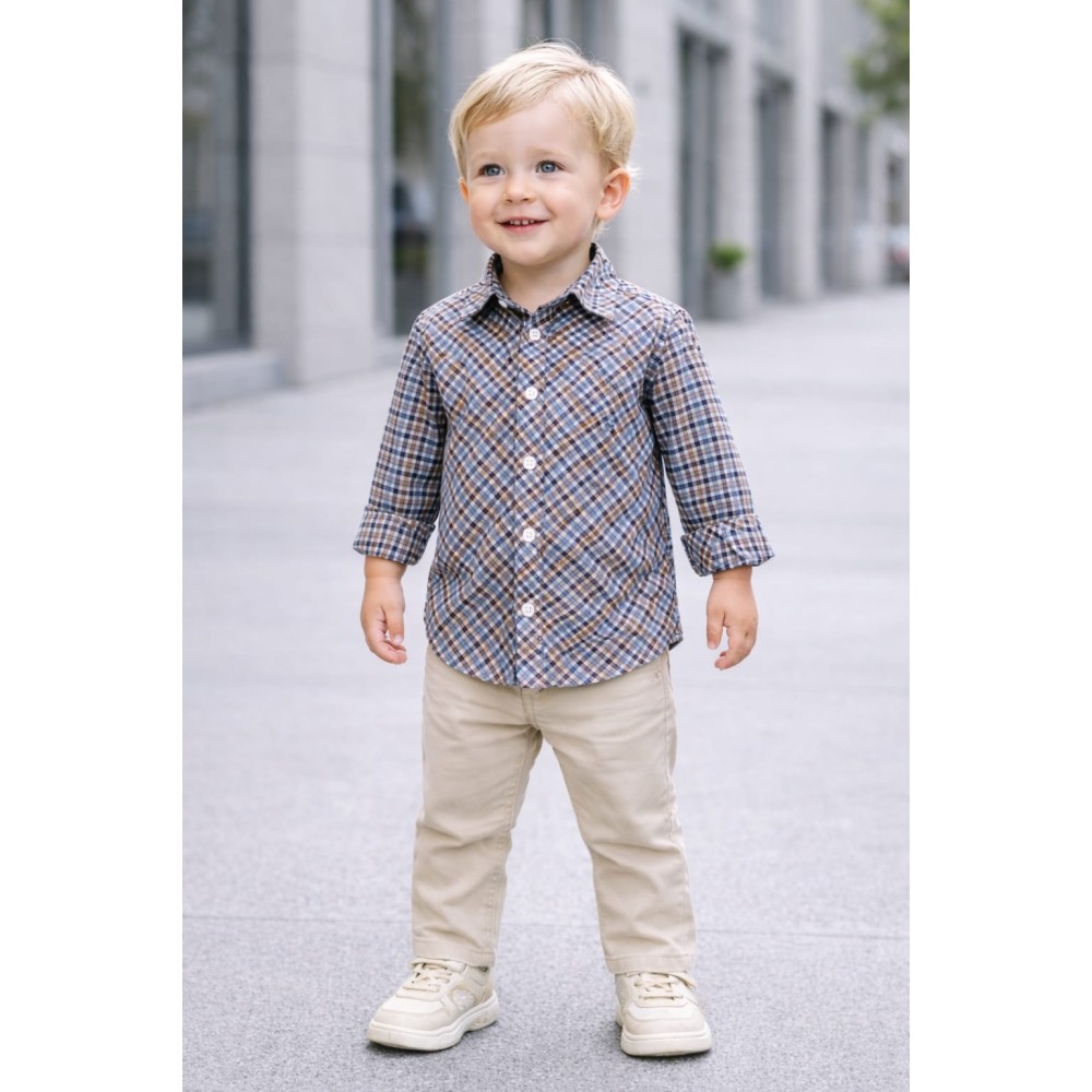 Βρεφικό Πουκάμισο Για Αγόρι 6-36 Μηνών Καφέ
