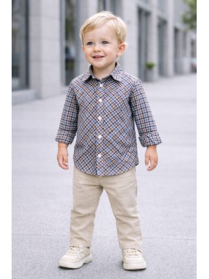 Βρεφικό Πουκάμισο Για Αγόρι 6-36 Μηνών Καφέ