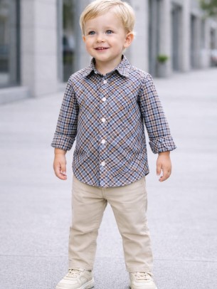 Βρεφικό Πουκάμισο Για Αγόρι 6-36 Μηνών Καφέ