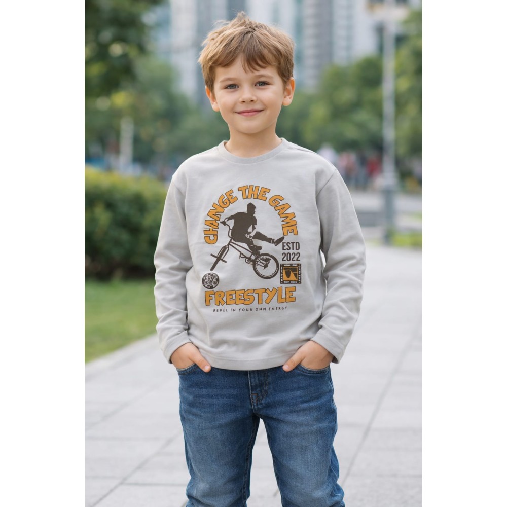 Παιδική Μπλούζα Για Αγόρι 3-8 Χρονών Γκρι