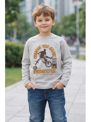 Παιδική Μπλούζα Για Αγόρι 3-8 Χρονών Γκρι