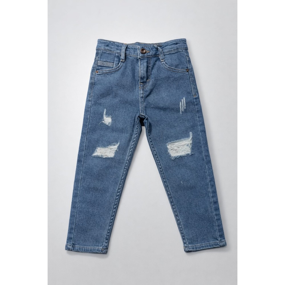 Παιδικό Παντελόνι Τζιν Για Αγόρι 6-10 Χρονών Μπλε