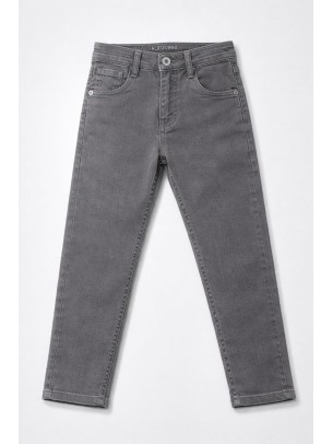 Παιδικό Παντελόνι Τζιν Για Αγόρι 5-8 Χρονών Ανθρακί