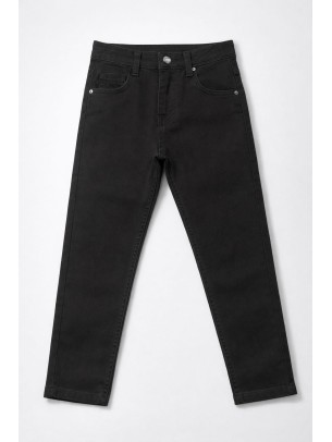 Παιδικό Παντελόνι Τζιν Για Αγόρι 5-8 Χρονών Μαύρο