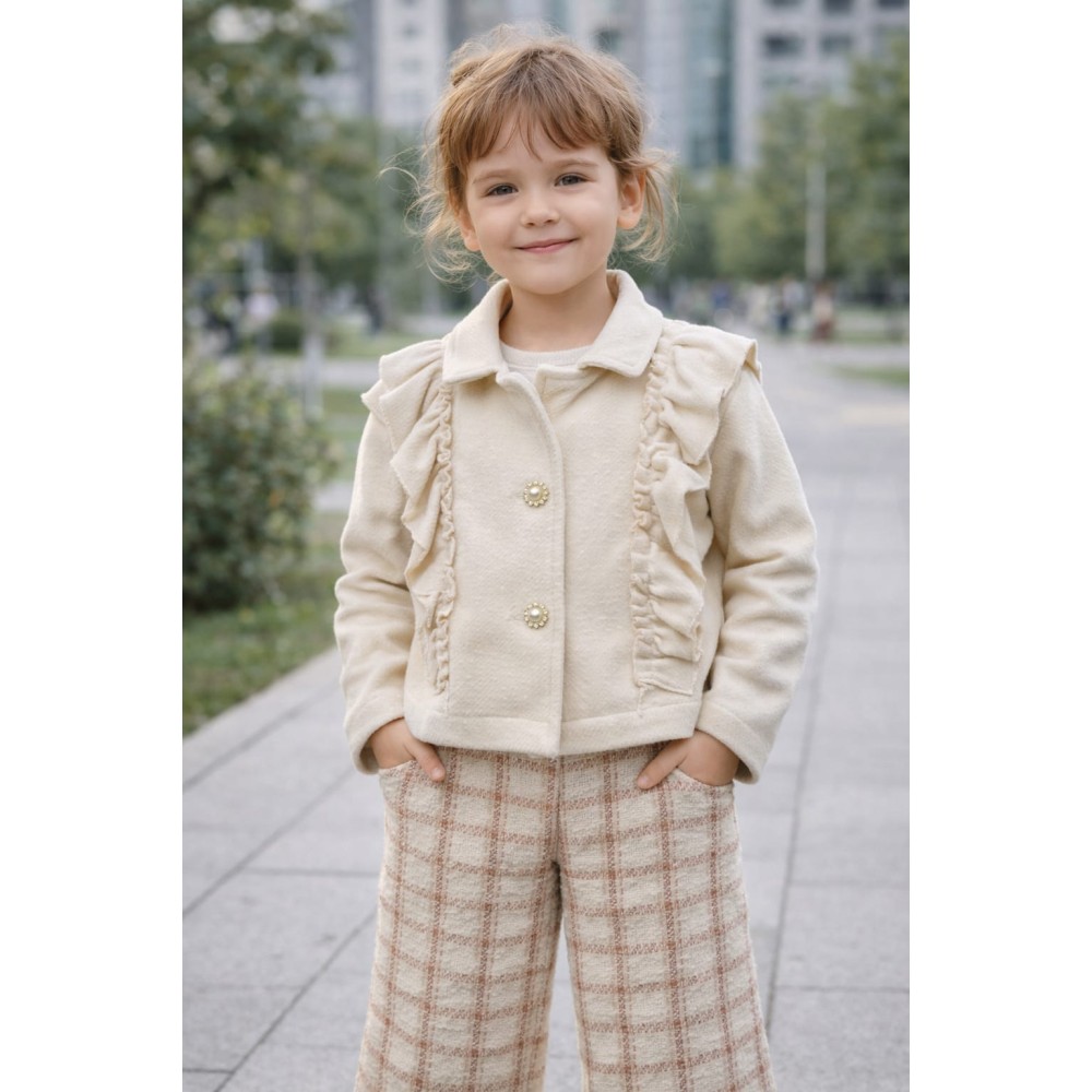 Παιδική Ζακέτα Για Κορίτσι 3-8 Χρονών Εκρού