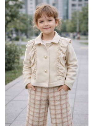 Παιδική Ζακέτα Για Κορίτσι 3-8 Χρονών Εκρού