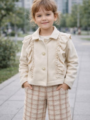 Παιδική Ζακέτα Για Κορίτσι 3-8 Χρονών Εκρού