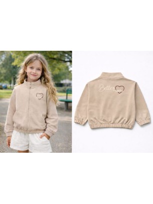 Παιδική Ζακέτα Φούτερ Για Κορίτσι 3-8 Χρονών Μπεζ