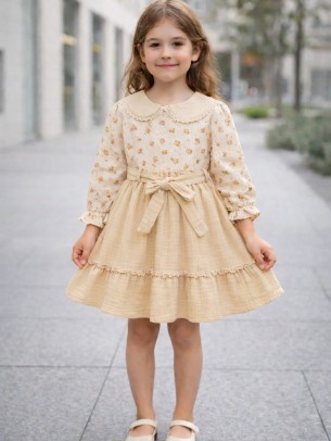 Παιδικό Φόρεμα 5-8 Χρονών Μπεζ