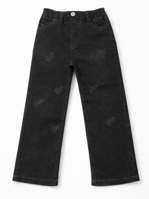 Παιδικό Παντελόνι Τζιν Για Κορίτσι 5-8 Χρονών Μαύρο