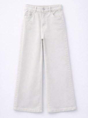 Παιδικό Παντελόνι Τζιν Για Κορίτσι 8-11 Χρονών Λευκό