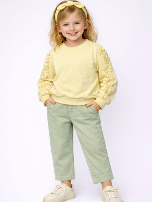 Παιδικό Φούτερ Για Κορίτσι 3-8 Χρονών Κίτρινο