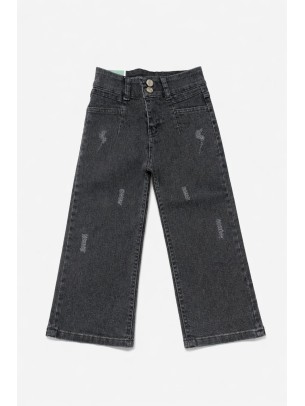 Παιδικό Παντελόνι Τζιν Για Κορίτσι 9-12 Χρονών Ανθρακί
