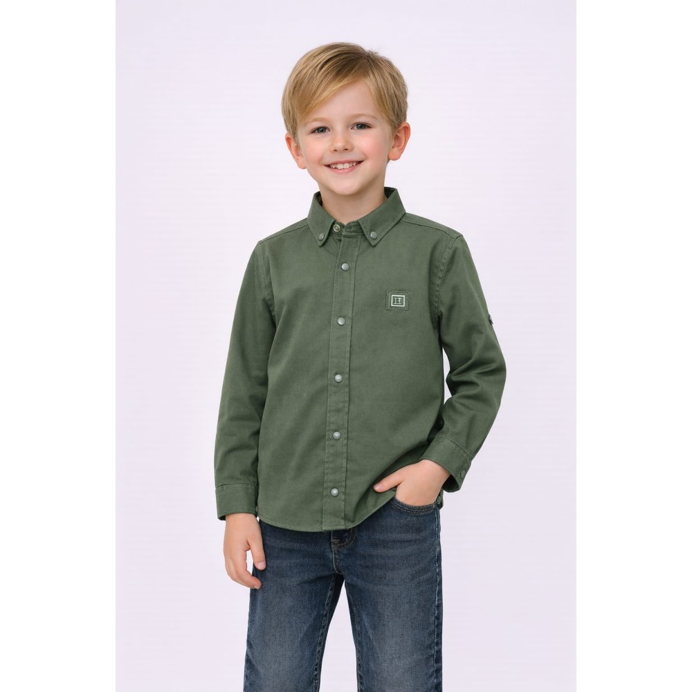 Παιδικό Πουκάμισο Για Αγόρι 3-9 Χρονών Πράσινο 