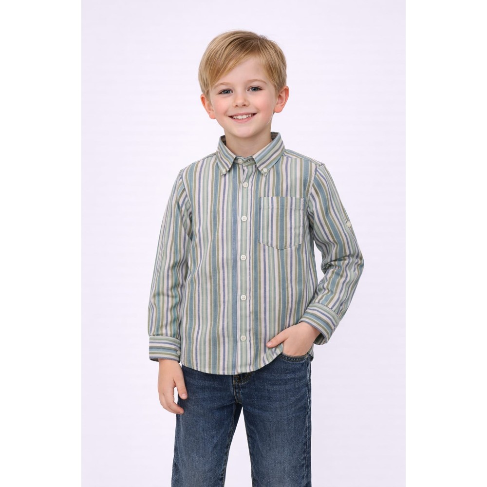 Παιδικό Πουκάμισο Για Αγόρι 3-8 Χρονών Χακί