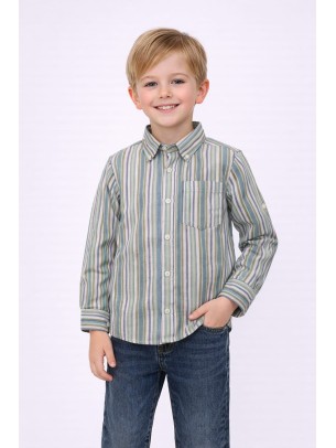 Παιδικό Πουκάμισο Για Αγόρι 3-8 Χρονών Χακί