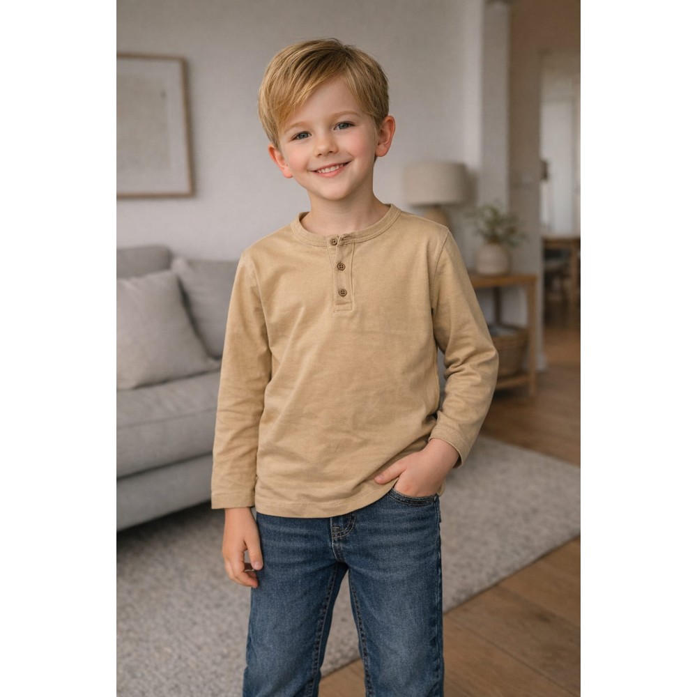 Παιδική Μπλούζα Για Αγόρι 3-8 Χρονών Μπεζ