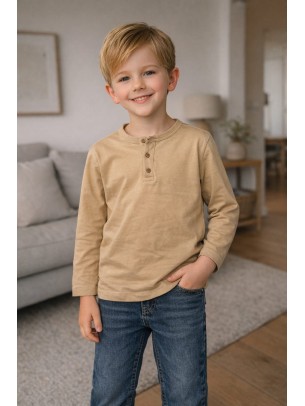 Παιδική Μπλούζα Για Αγόρι 3-8 Χρονών Μπεζ