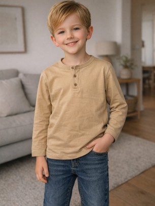 Παιδική Μπλούζα Για Αγόρι 3-8 Χρονών Μπεζ
