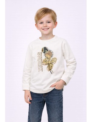 Παιδική Μπλούζα Για Αγόρι 3-8 Χρονών Λευκό 