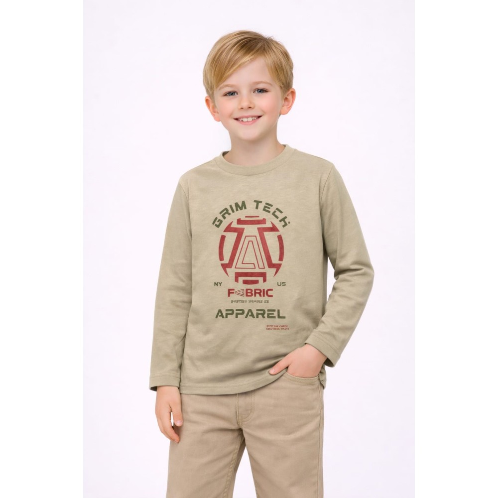 Παιδική Μπλούζα Για Αγόρι 3-8 Χρονών Λαδί