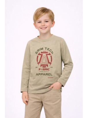 Παιδική Μπλούζα Για Αγόρι 3-8 Χρονών Λαδί