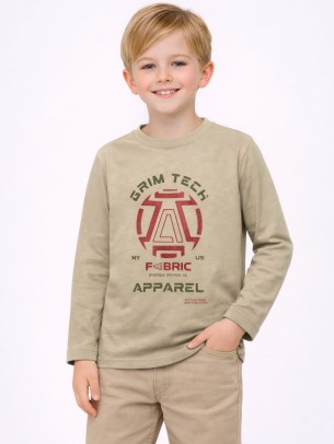 Παιδική Μπλούζα Για Αγόρι 3-8 Χρονών Λαδί