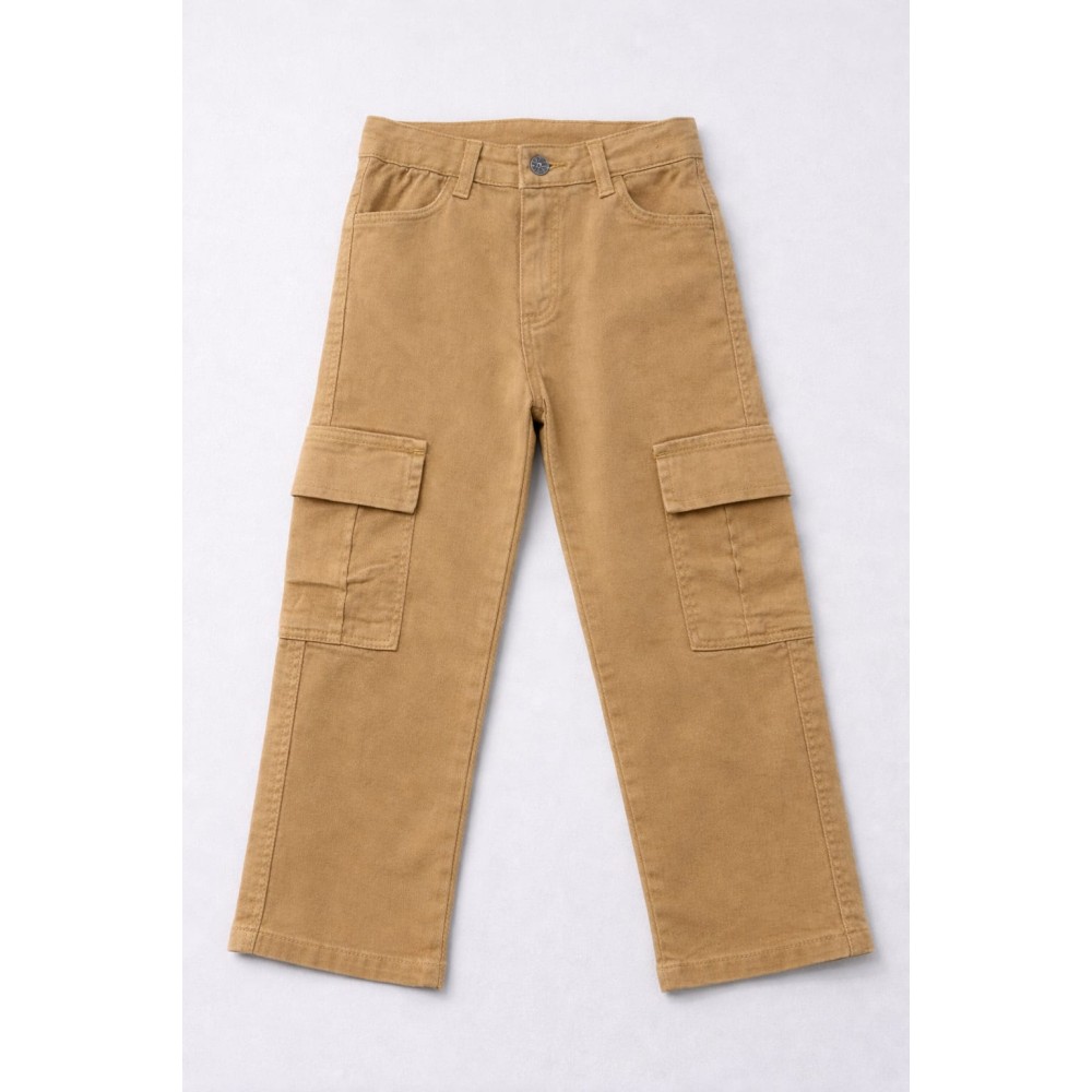 Παιδικό Παντελόνι Για Αγόρι 3-8 Χρονών Ανοιχτό Καφέ