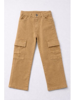 Παιδικό Παντελόνι Για Αγόρι 3-8 Χρονών Ανοιχτό Καφέ