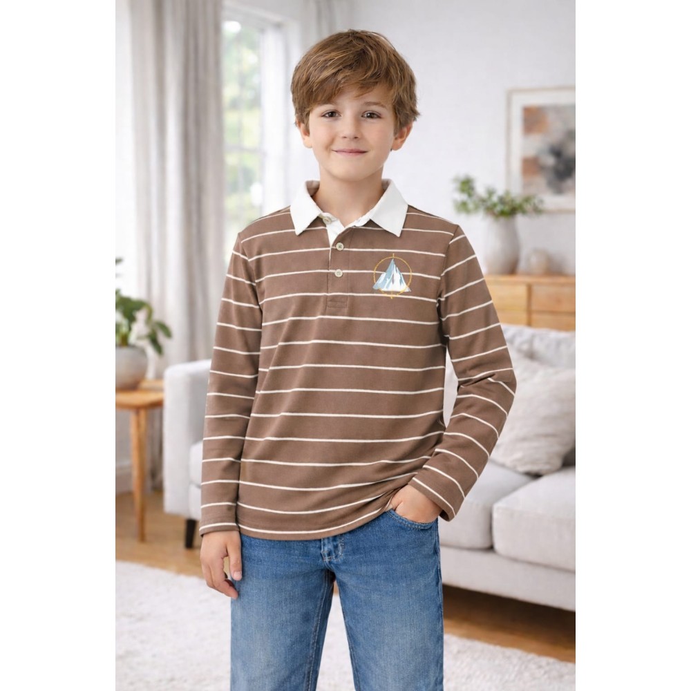 Παιδική Μπλούζα Για Αγόρι 8-14 Χρονών Καφέ
